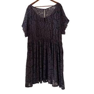 Torrid NEW Mini Lace Skater Dress In Charcoal Gray Size 4X